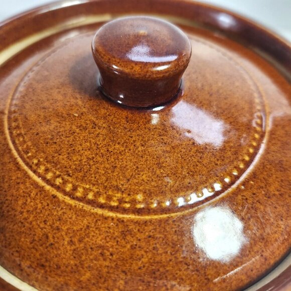 Pearsons Of Chesterfield Vintage Stoneware Bean Pot 1 Pint Brown Made In England - Picture 3 of 11